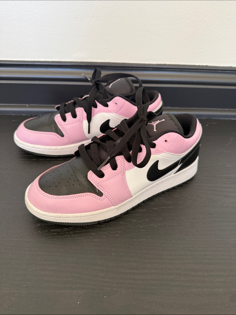 Nike Air Jordan Kids' Pink Black White Low-Top Sneakers